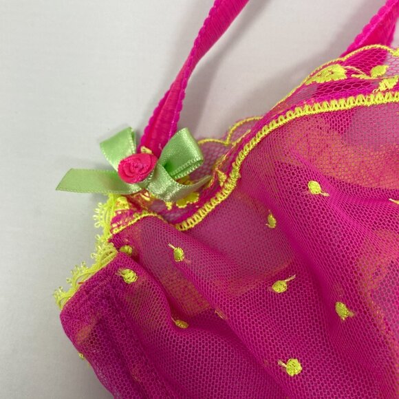 Agent Provocateur Connie Pink Yellow 36D/3 Set NWT - Picture 7 of 12